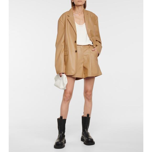 NWT The Frankie Shop Faux‎ Leather Olympia Blazer Butter Tan Medium Large Loose - Picture 10 of 10